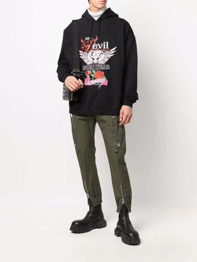 Shop Vetements Graphic-patch Hoodie In Black