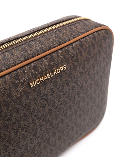 Michael Michael Kors 'large Jet Set' East/west Saffiano Crossbody Bag In Brown