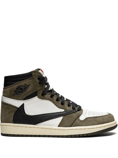 JORDAN X TRAVIS SCOTT AIR JORDAN 1 HI OG板鞋 - SAIL/DARK MOCHA-UNIVERSITY RED