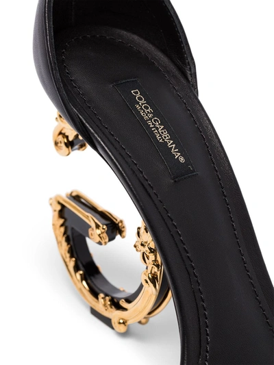 Shop Dolce & Gabbana Baroque Dg 105mm Leather Sandals In Black