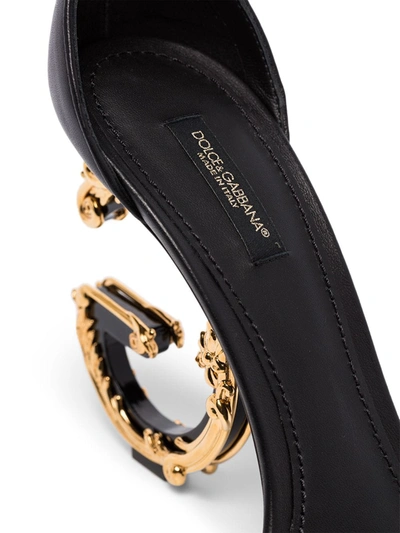 Dolce & Gabbana Keira 105 Baroque Heel Nappa Leather Sandals In Black