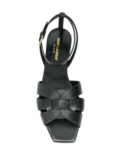 Shop Saint Laurent Tribute Buckled Sandals In Black