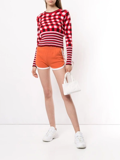 Pre-owned Fendi 1990s Contrast Trim Short Shorts In Orange