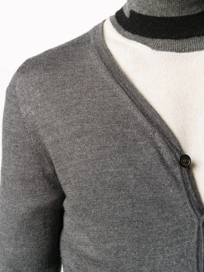 Pre-owned Fendi 2000s V-neck Cardigan In Grey
