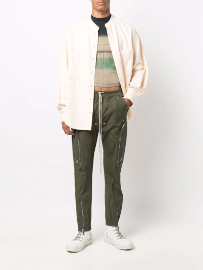 Shop Eckhaus Latta Snap Button Down Shirt In Nude