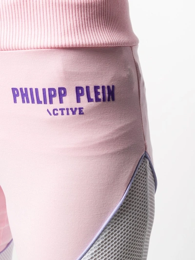 Shop Philipp Plein Geometric Jogging Leggings In Pink