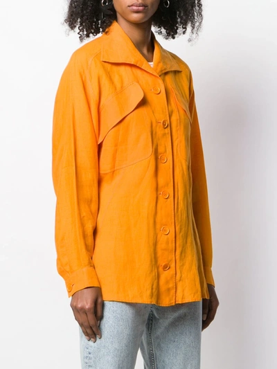 Pre-owned Hermes  Oversized Pockets Shirt In Orange