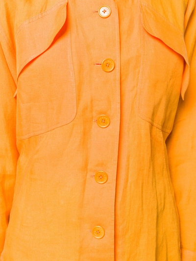 Pre-owned Hermes  Oversized Pockets Shirt In Orange