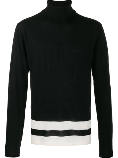 Shop Paura Stripe Detail Jumper In Black