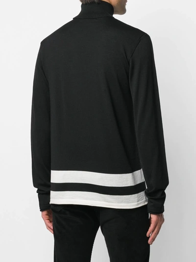 Shop Paura Stripe Detail Jumper In Black