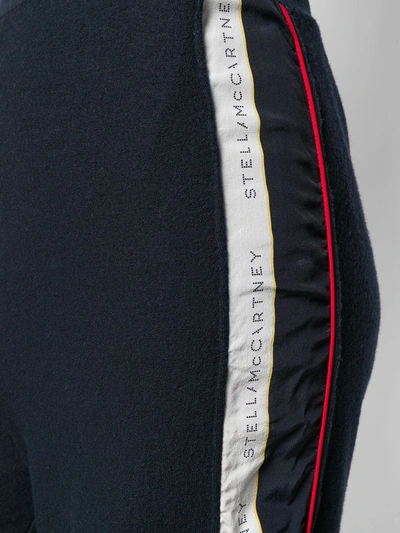 Shop Stella Mccartney Logo Tape Knit Trousers In Blue
