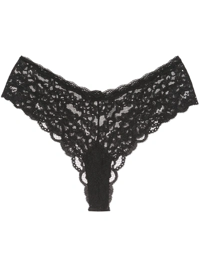 Shop Fleur Du Mal Charlotte Lace Cheekini In Black