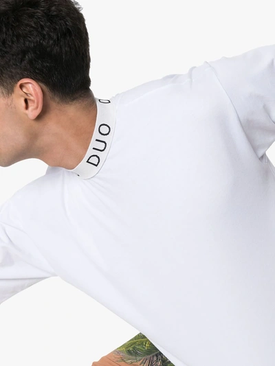 Shop Duo Logo Print Cotton T-shirt In White