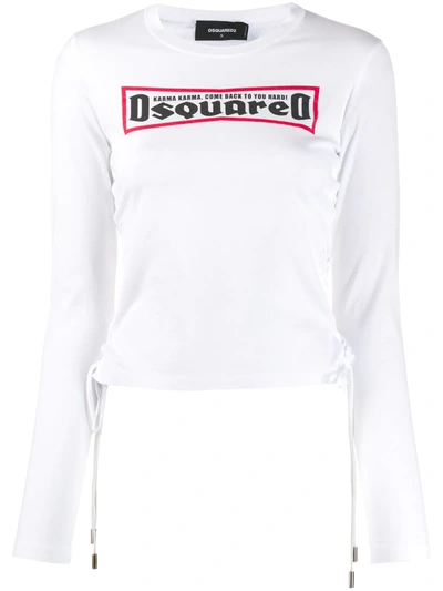 Shop Dsquared2 Lace-up T-shirt In White