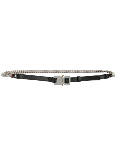 Shop Alyx Chain And Leather Belt In Black
