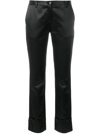 Pre-owned Romeo Gigli Vintage Cropped Slim Trousers In Black