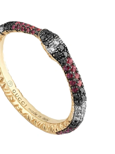 Shop Gucci 18kt Yellow Gold Ouroboros Ring In 8524