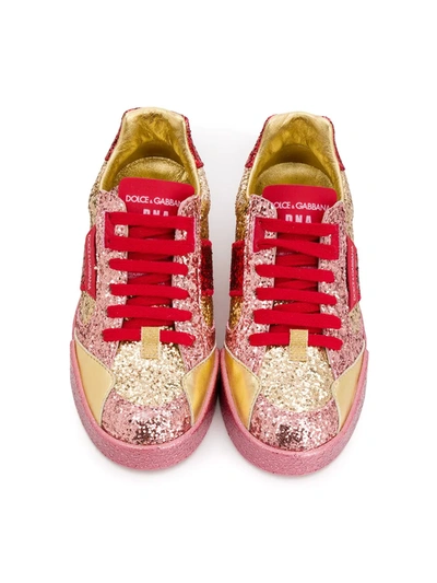 Shop Dolce & Gabbana Portofino Light Sneakers In Gold