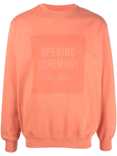 Shop Opening Ceremony Box-logo Sweatshirt In Orange