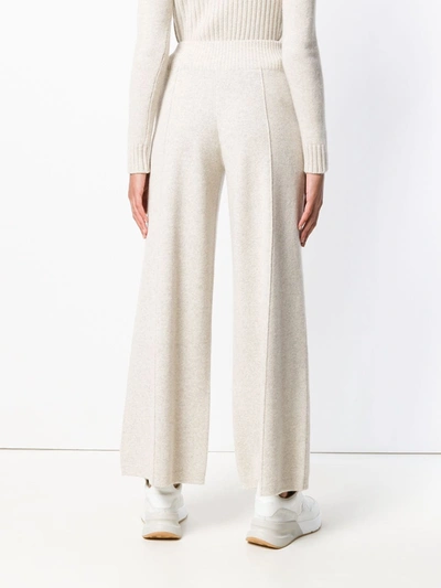 Shop Pringle Of Scotland Knitted Flared Trousers In Neutrals