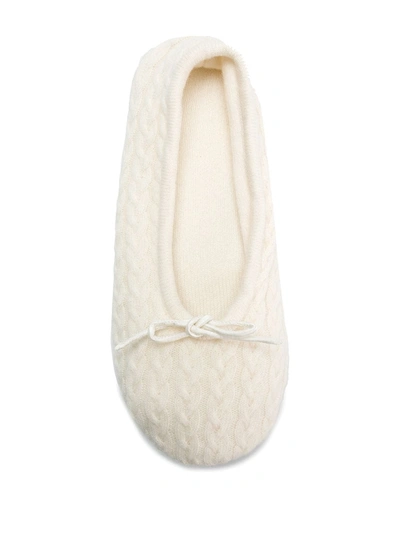 N•peal Contrast Trim Slippers In Neutrals