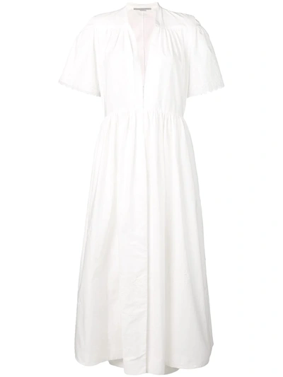 Shop Stella Mccartney Embroidered Flared Dress In White