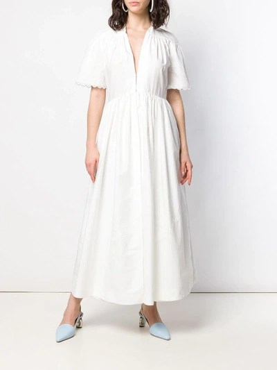 STELLA MCCARTNEY EMBROIDERED FLARED DRESS - 白色