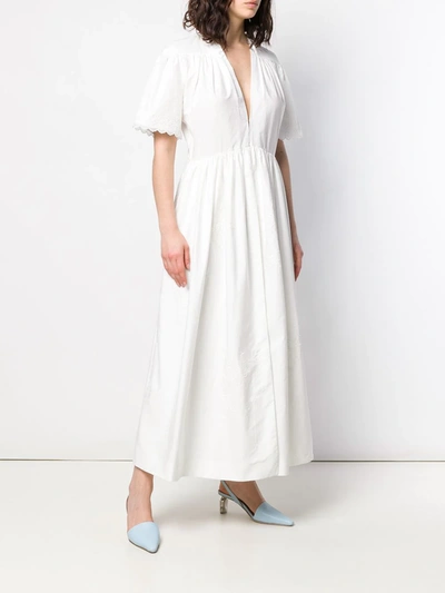 STELLA MCCARTNEY EMBROIDERED FLARED DRESS - 白色