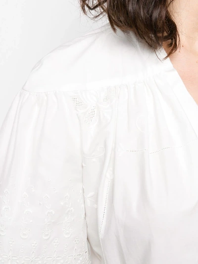 STELLA MCCARTNEY EMBROIDERED FLARED DRESS - 白色