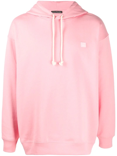 Shop Acne Studios Face-patch Oversized Hoodie In Pink