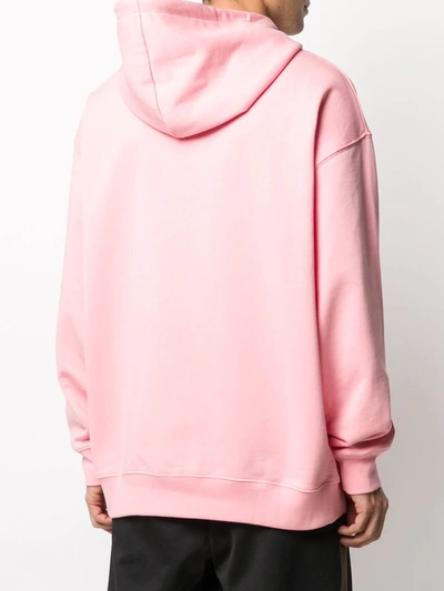 Shop Acne Studios Face-patch Oversized Hoodie In Pink