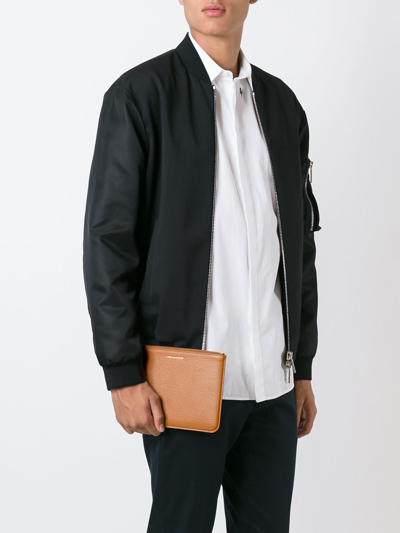 Comme Des Garçons Zipped Clutch In Brown