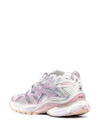 Shop Balenciaga Panelled Runner Sneakers In Grau