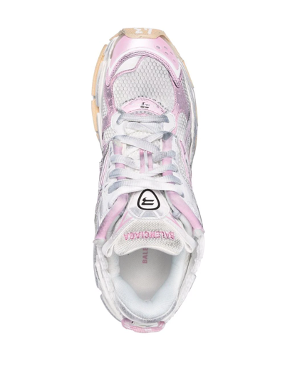 Shop Balenciaga Panelled Runner Sneakers In Grau