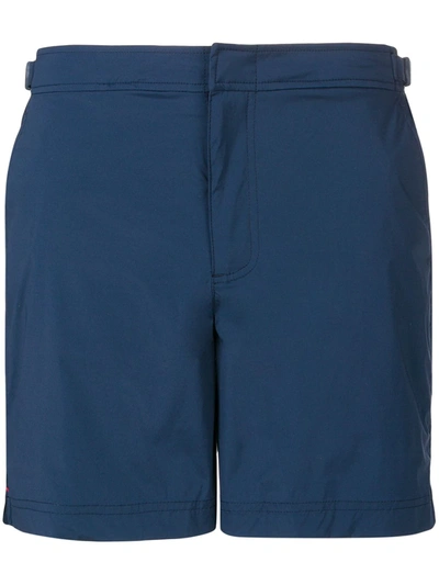 Shop Orlebar Brown Side Buckle Swim Shorts In Blue