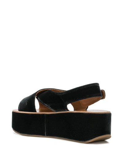 Shop Madison.maison Open Toe Wedge Heel Sandals In Black