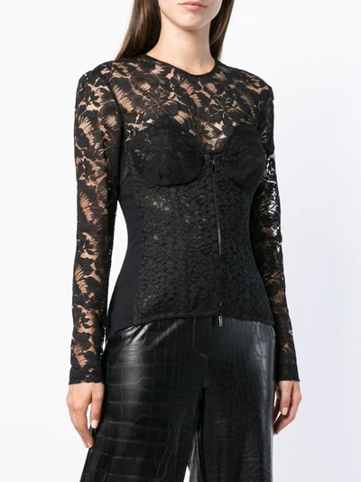 Shop Stella Mccartney Lace Detail Blouse In Black