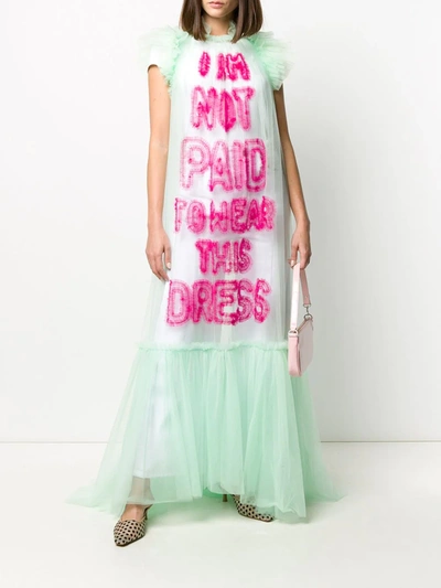 Shop Viktor & Rolf Ruffle-trimmed Tulle Dress In Green