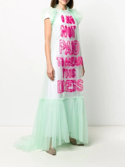 Shop Viktor & Rolf Ruffle-trimmed Tulle Dress In Green