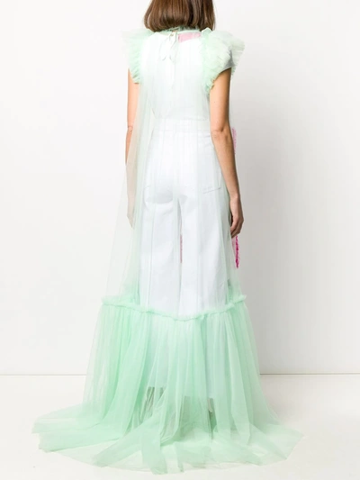 Shop Viktor & Rolf Ruffle-trimmed Tulle Dress In Green