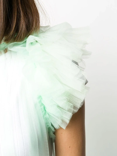 Shop Viktor & Rolf Ruffle-trimmed Tulle Dress In Green