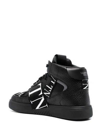 Shop Valentino Vl7n Mid-top Leather Sneakers In Black