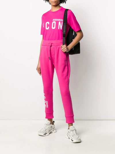 Dsquared2 Printed Logo T-shirt In Pink