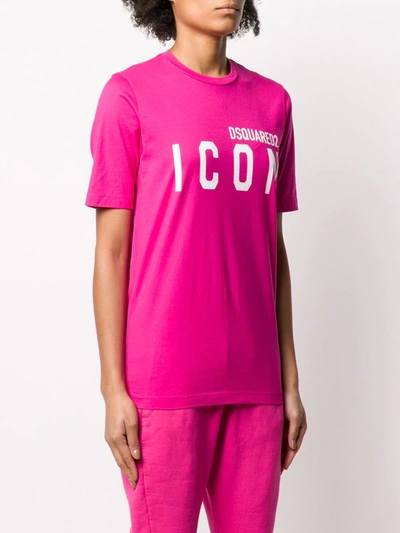 Dsquared2 Printed Logo T-shirt In Pink