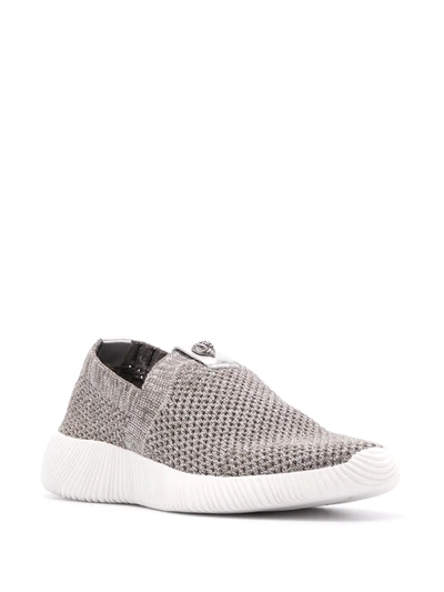 Kurt Geiger Lorna Metallic Slip-on Sneakers In Grey
