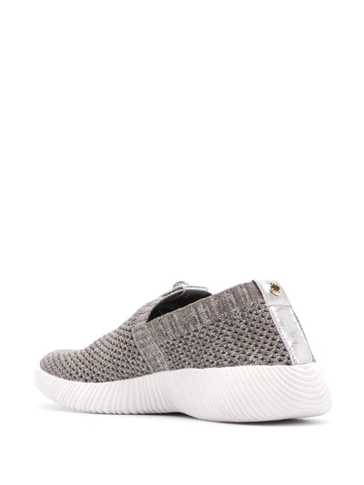 Kurt Geiger Lorna Metallic Slip-on Sneakers In Grey
