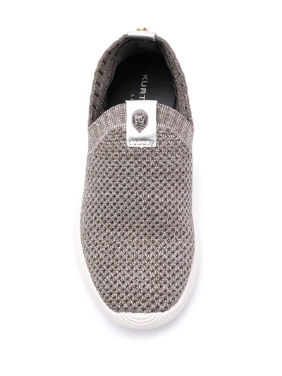 Kurt Geiger Lorna Metallic Slip-on Sneakers In Grey