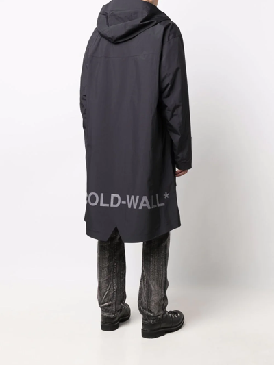 Shop A-cold-wall* System Logo-print Parka Coat In Black