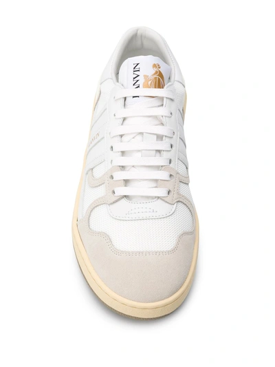 Shop Lanvin Clay Leather Low-top Sneakers In White