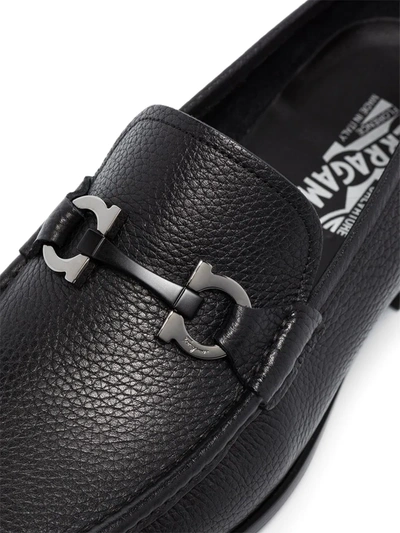 Ferragamo Gancini-detialed Leather Loafers In Black